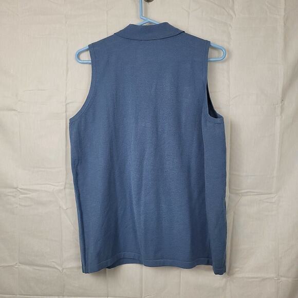 Lane Bryant Womens Blue Sleeveless Collared Pullover Blouse Top Size 14/16 - Picture 6 of 8